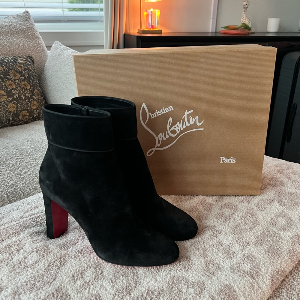 💯 Auth Christian Louboutin Moulamax 85 Veau Velour boots size 42
